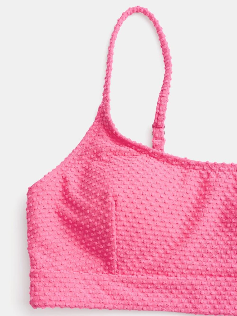 NWT ✨ CUPSHE Hot Pink Textured Bikini Top & High-Rise Bottoms Set - Size: M - Picture 5 of 6